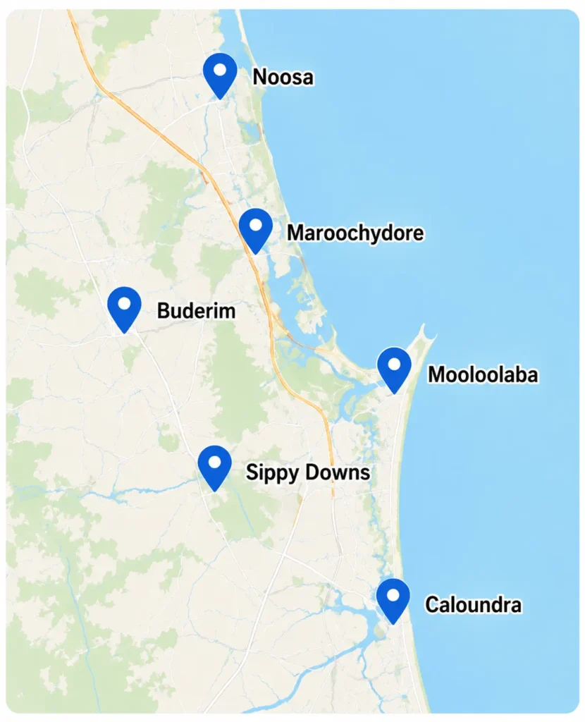 Areas We Cover Across Sunshine Coast